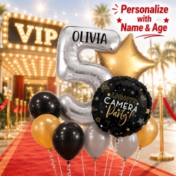 *Hollywood PERSONALIZED Name & Age Balloon Bouquet